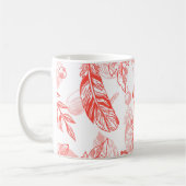 Nahtlose Muster der roten Federn Kaffeetasse (Links)
