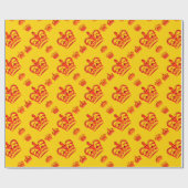 Nahtlose Muster der roten Kronen des Königs Geschenkpapier (Flach)