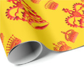 Nahtlose Muster der roten Kronen des Königs Geschenkpapier (Rolleneckpunkt)