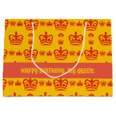 Nahtlose Muster der roten Kronen des Königs Große Geschenktüte (Vorderseite)