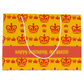 Nahtlose Muster der roten Kronen des Königs Große Geschenktüte (Rückseite)