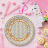 Nahtlose Muster der Sommerferien-Blume auf Grau Pappteller (Party)