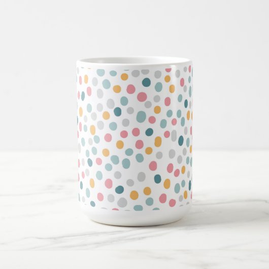 Nahtlose Muster farbenfrohe Polka-Punkte Kaffeetasse (Mittel)