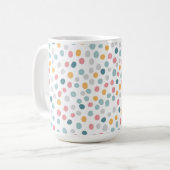 Nahtlose Muster farbenfrohe Polka-Punkte Kaffeetasse (Vorderseite Links)