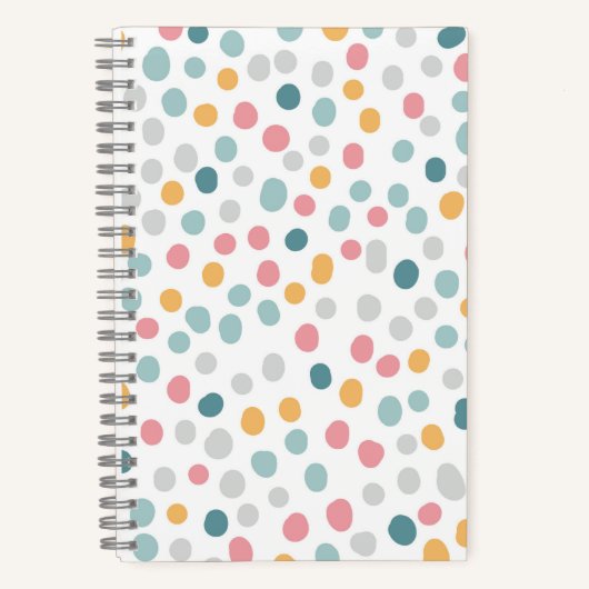 Nahtlose Muster farbenfrohe Polka-Punkte Notizblock (Vorderseite)