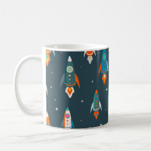 Nahtlose Muster farbenfroher Raketen im Außenberei Kaffeetasse
