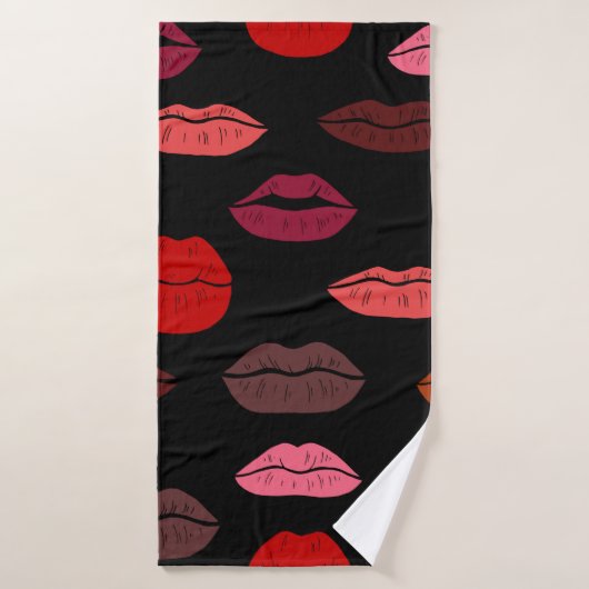 Nahtlose Muster farbige Lippen Badehandtuch (Badehandtuch)