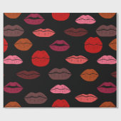 Nahtlose Muster farbige Lippen Geschenkpapier (Flach)