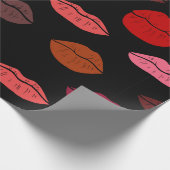 Nahtlose Muster farbige Lippen Geschenkpapier (Ecke)