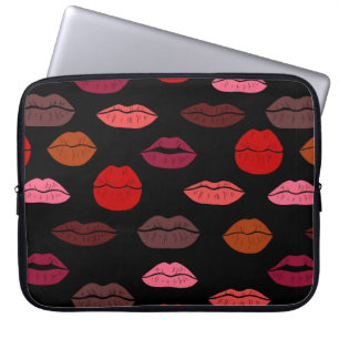 Nahtlose Muster farbige Lippen Laptopschutzhülle