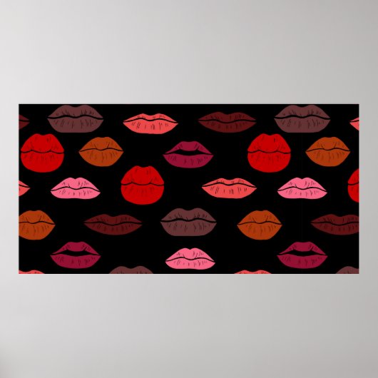 Nahtlose Muster farbige Lippen Poster (Vorne)
