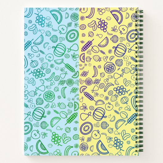 Nahtlose Muster Früchte Notebook Notizblock (Rückseite)