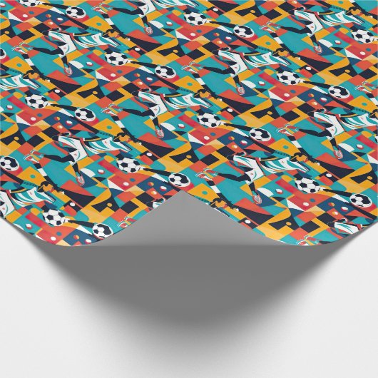 Nahtlose Muster Fußball Sport Geschenkpapier (Ecke)