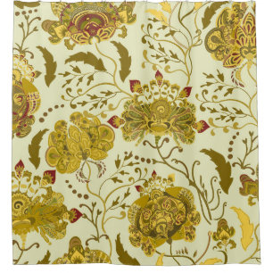 Nahtlose Muster, große indische Paisley-Blume. Tre Duschvorhang