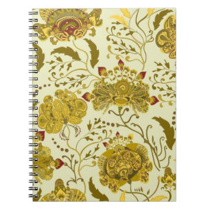 Nahtlose Muster, große indische Paisley-Blume. Tre Notizblock