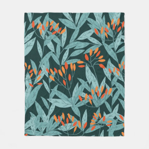 Nahtlose Muster handgezogen Baumzweige mit Leder Fleecedecke