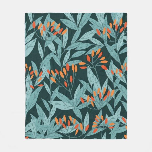 Nahtlose Muster handgezogen Baumzweige mit Leder Fleecedecke (Vorderseite)