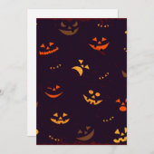 Nahtlose Muster Hintergrund des Kürbisteufels Feiertagskarte (Vorne/Hinten)