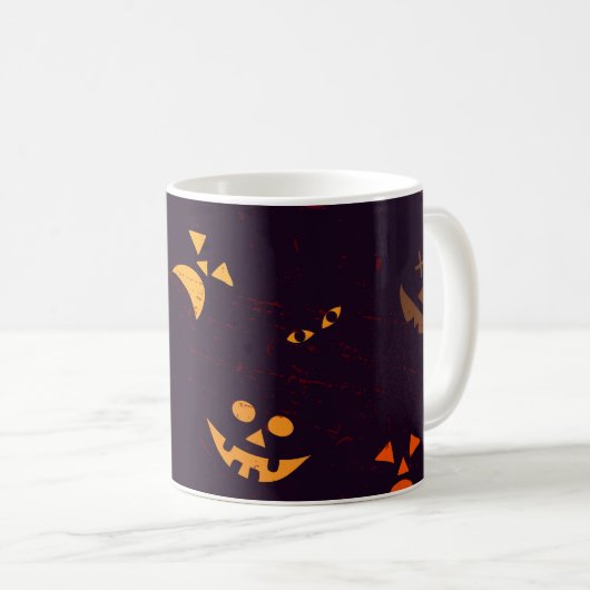 Nahtlose Muster Hintergrund des Kürbisteufels Kaffeetasse (VorderseiteRechts)