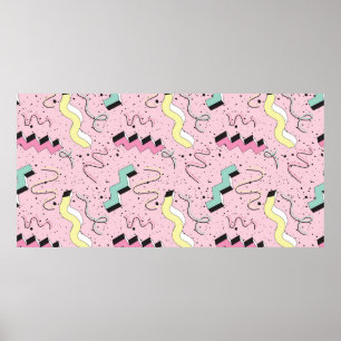 Nahtlose Muster im abstrakten Retrostil Poster