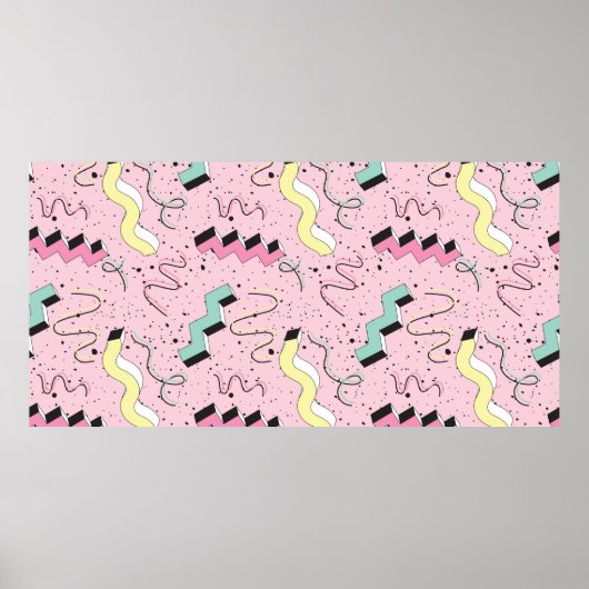 Nahtlose Muster im abstrakten Retrostil Poster (Vorne)