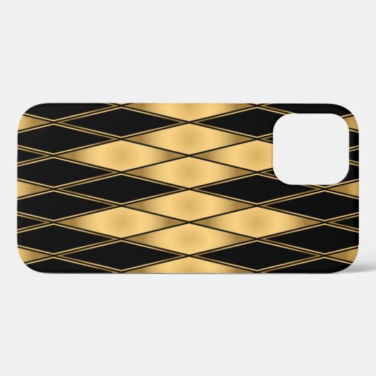 Nahtlose Muster in Gold und Schwarz Case-Mate iPhone Hülle (Rückseite (Horizontal))