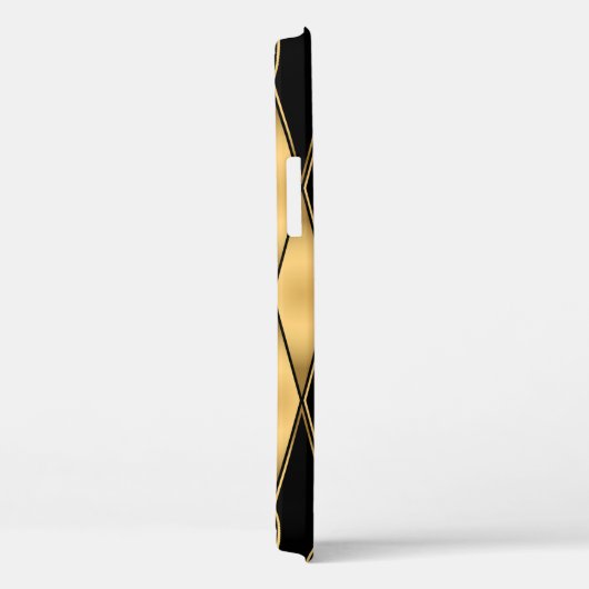 Nahtlose Muster in Gold und Schwarz Case-Mate iPhone Hülle (Rückseite / Rechts)