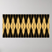 Nahtlose Muster in Gold und Schwarz Poster (Vorne)
