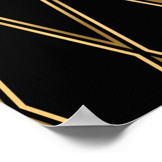 Nahtlose Muster in Gold und Schwarz Poster (Ecke)