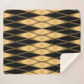 Nahtlose Muster in Gold und Schwarz Sherpadecke (Vorderseite (Horizontal))