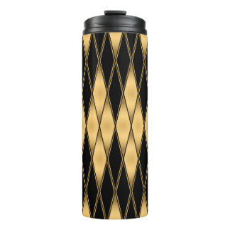 Nahtlose Muster in Gold und Schwarz Thermosbecher
