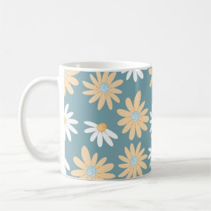 Nahtlose Muster in kleinen naiven Wildblumen Kaffeetasse