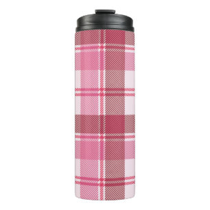 Nahtlose Muster kariert rosa Pastellfarben. Quadra Thermosbecher