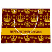 Nahtlose Muster King's Kronen aus gelber Farbe Lar Große Geschenktüte (Vorderseite)