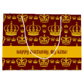 Nahtlose Muster King's Kronen aus gelber Farbe Lar Große Geschenktüte (Rückseite)