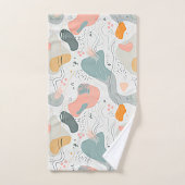 Nahtlose Muster-Memphis-Stil-Design, weißer Hinter Badhandtuch Set (Handtuch)