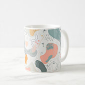 Nahtlose Muster-Memphis-Stil-Design, weißer Hinter Kaffeetasse (VorderseiteRechts)