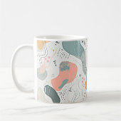 Nahtlose Muster-Memphis-Stil-Design, weißer Hinter Kaffeetasse (Links)