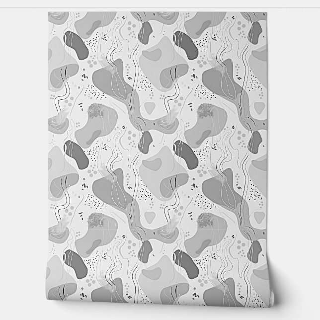 Nahtlose Muster-Memphis-Stil-Design, weißer Hinter Tapete (Abrollen)