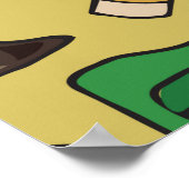 Nahtlose Muster mit gelbem Schulbedarf Poster (Ecke)