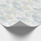 Nahtlose Muster mit Muscheln Geschenkpapier (Ecke)