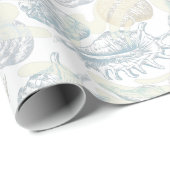 Nahtlose Muster mit Muscheln Geschenkpapier (Rolleneckpunkt)