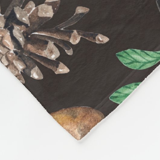 Nahtlose Muster mit Pilzen, Nüssen, Blätter, Akorn Fleecedecke (Ecke)