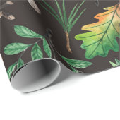 Nahtlose Muster mit Pilzen, Nüssen, Blätter, Akorn Geschenkpapier (Rolleneckpunkt)