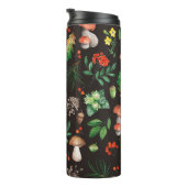 Nahtlose Muster mit Pilzen, Nüssen, Blätter, Akorn Thermosbecher (Nach rechts gedreht)