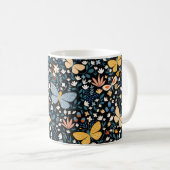 Nahtlose Muster mit Schmetterlingen, Hand dr Kaffeetasse (VorderseiteRechts)