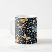 Nahtlose Muster mit Schmetterlingen, Hand dr Kaffeetasse (Vorderseite Links)