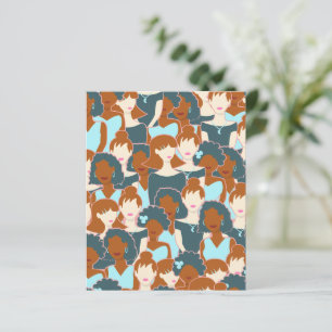 Nahtlose Muster mit schwarzen Mädchen und weißen M