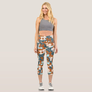 Nahtlose Muster mit schwarzen Mädchen und weißen M Capri Leggings