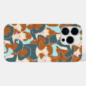 Nahtlose Muster mit schwarzen Mädchen und weißen M iPhone Hülle (Rückseite (Horizontal))